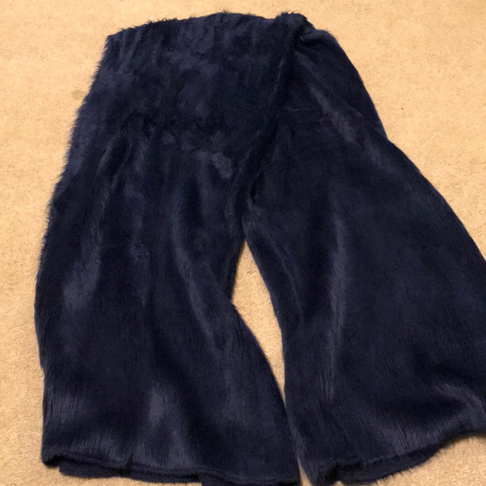 Navy Faux Fur Scarf